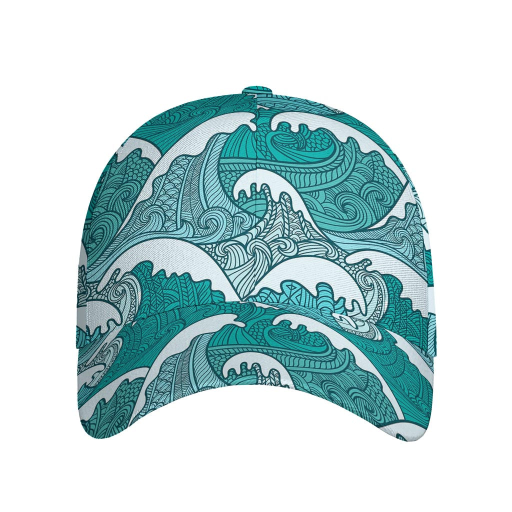 Surfing Wave Pattern Print Baseball Cap