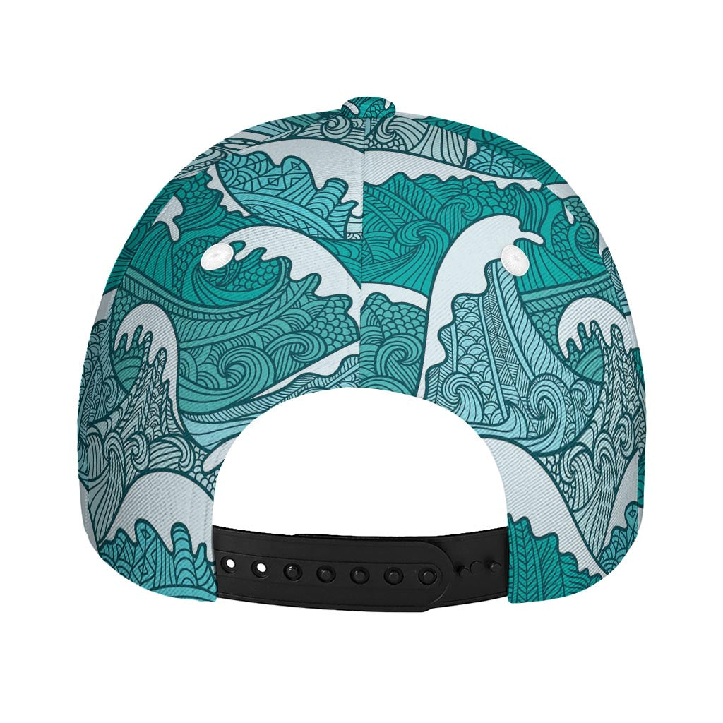 Surfing Wave Pattern Print Baseball Cap