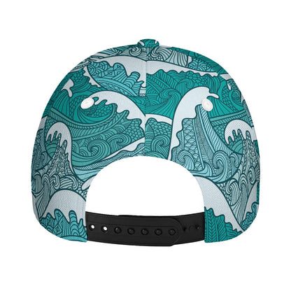 Surfing Wave Pattern Print Baseball Cap
