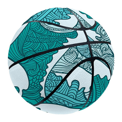 Surfing Wave Pattern Print Basketball