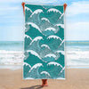 Surfing Wave Pattern Print Beach Towel