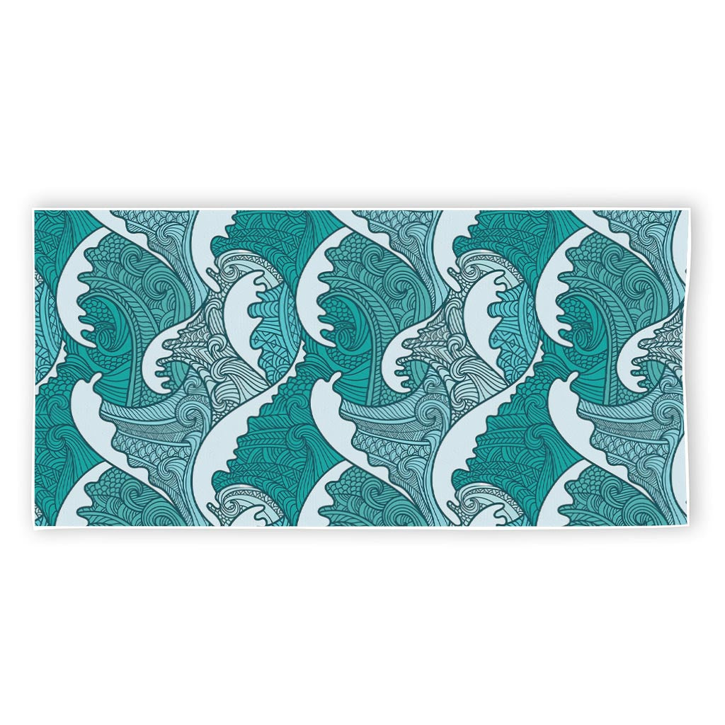 Surfing Wave Pattern Print Beach Towel