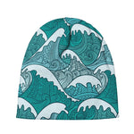 Surfing Wave Pattern Print Beanie