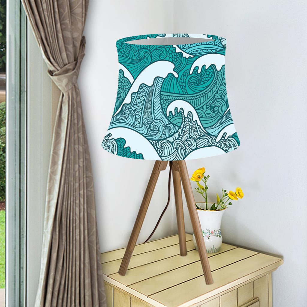 Surfing Wave Pattern Print Bell Lamp Shade