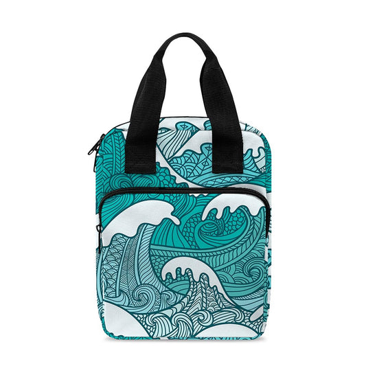 Surfing Wave Pattern Print Bible Tote Bag