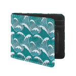 Surfing Wave Pattern Print Bifold Wallet