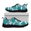 Surfing Wave Pattern Print Black Running Shoes