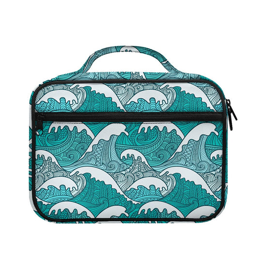 Surfing Wave Pattern Print Briefcase Bible Bag
