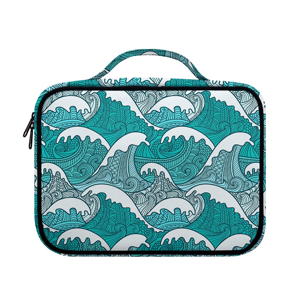 Surfing Wave Pattern Print Briefcase Bible Bag