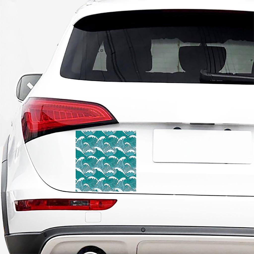 Surfing Wave Pattern Print Car Sticker