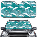 Surfing Wave Pattern Print Car Windshield Sun Shade