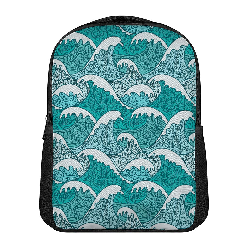 Surfing Wave Pattern Print Casual Backpack