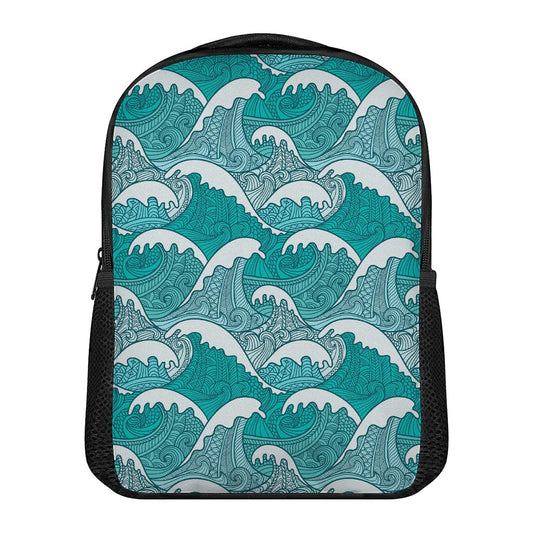 Surfing Wave Pattern Print Casual Backpack