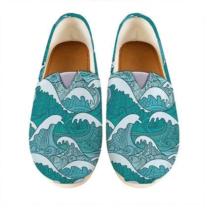 Surfing Wave Pattern Print Casual Shoes