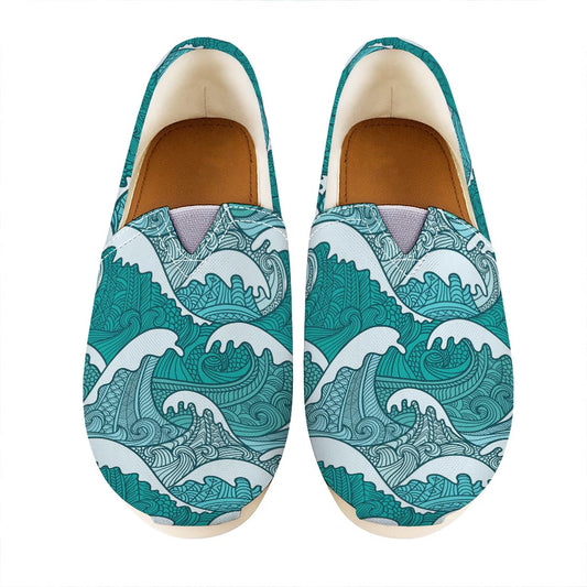 Surfing Wave Pattern Print Casual Shoes