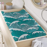 Surfing Wave Pattern Print Changing Pad Cover