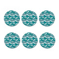 Surfing Wave Pattern Print Coaster Set