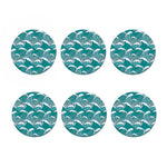 Surfing Wave Pattern Print Coaster Set