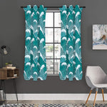 Surfing Wave Pattern Print Curtain