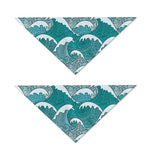 Surfing Wave Pattern Print Dog Bandana