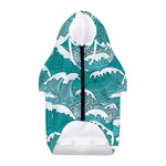 Surfing Wave Pattern Print Dog Zip Up Hoodie
