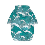 Surfing Wave Pattern Print Dog Zip Up Hoodie