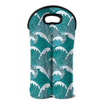 Surfing Wave Pattern Print Double Neoprene Wine Tote