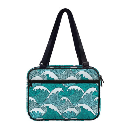 Surfing Wave Pattern Print Double Strap Bible Bag