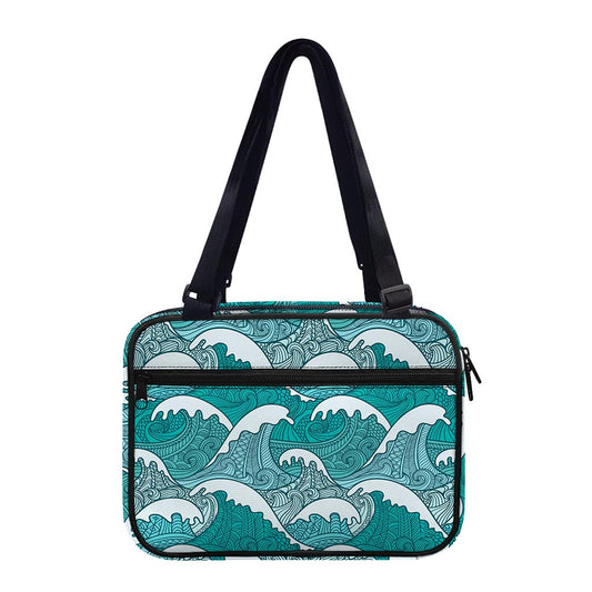 Surfing Wave Pattern Print Double Strap Bible Bag