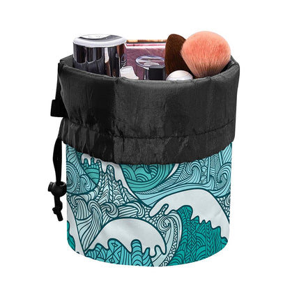 Surfing Wave Pattern Print Drawstring Makeup Bag