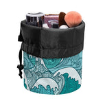 Surfing Wave Pattern Print Drawstring Makeup Bag