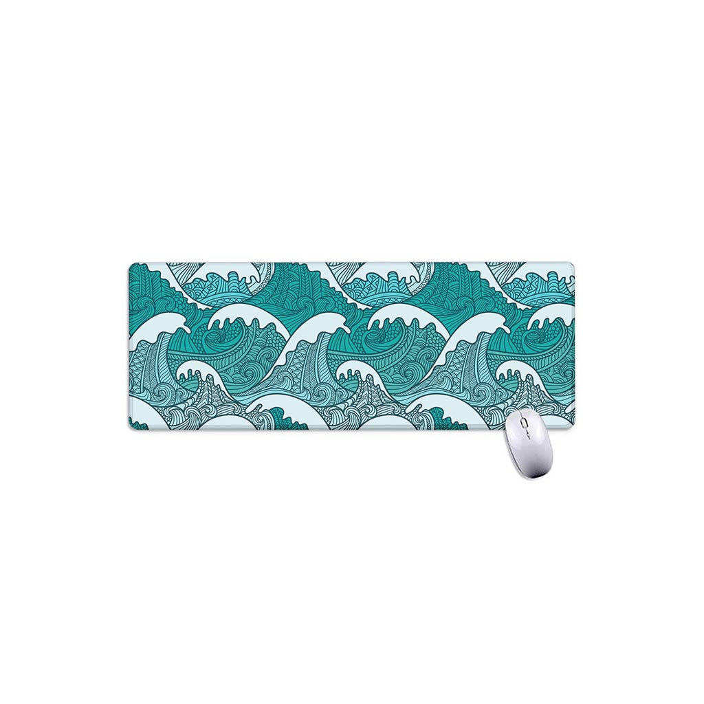 Surfing Wave Pattern Print Extended Mouse Pad