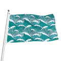 Surfing Wave Pattern Print Flag
