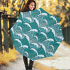 Surfing Wave Pattern Print Foldable Umbrella