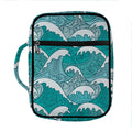 Surfing Wave Pattern Print Front Pocket Bible Bag