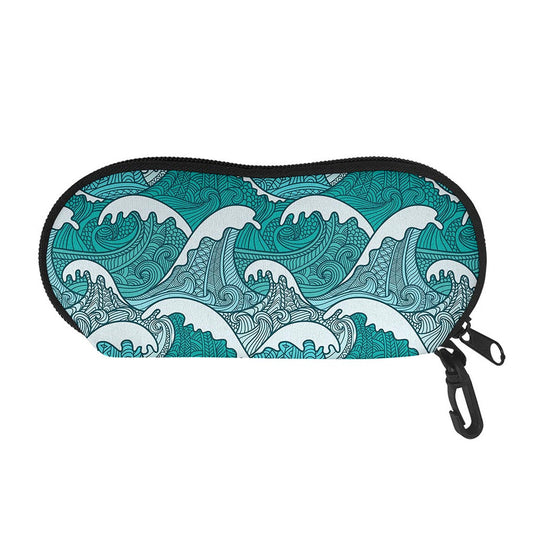 Surfing Wave Pattern Print Glasses Case