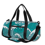 Surfing Wave Pattern Print Gym Bag