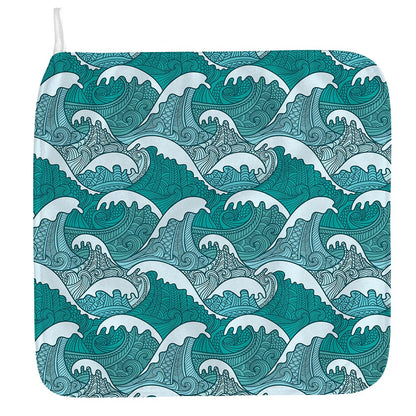 Surfing Wave Pattern Print Hand Towel