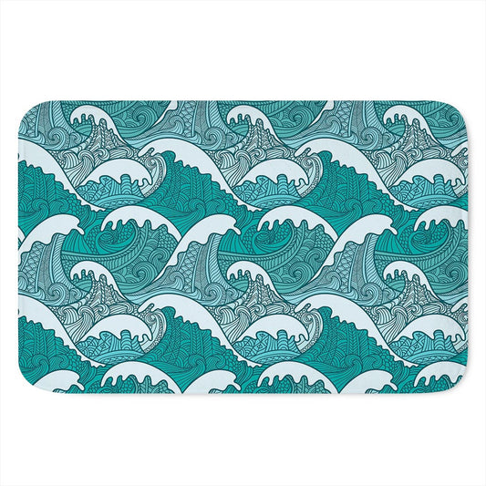 Surfing Wave Pattern Print Indoor Door Mat