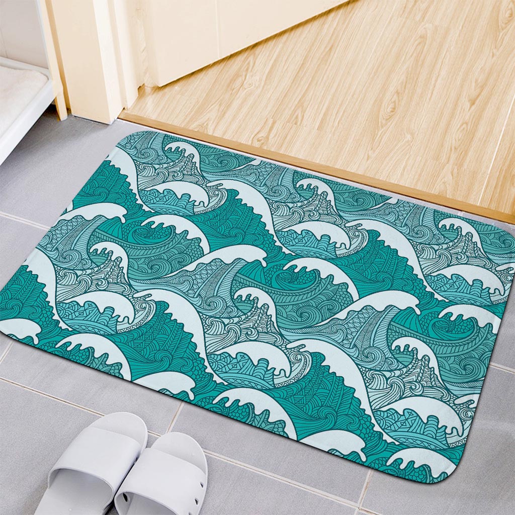 Surfing Wave Pattern Print Indoor Door Mat