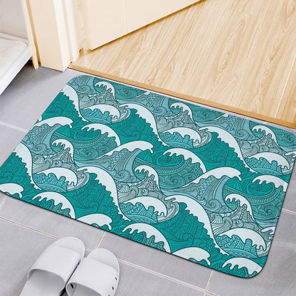 Surfing Wave Pattern Print Indoor Door Mat