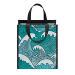 Surfing Wave Pattern Print Insulated Lunch Tote