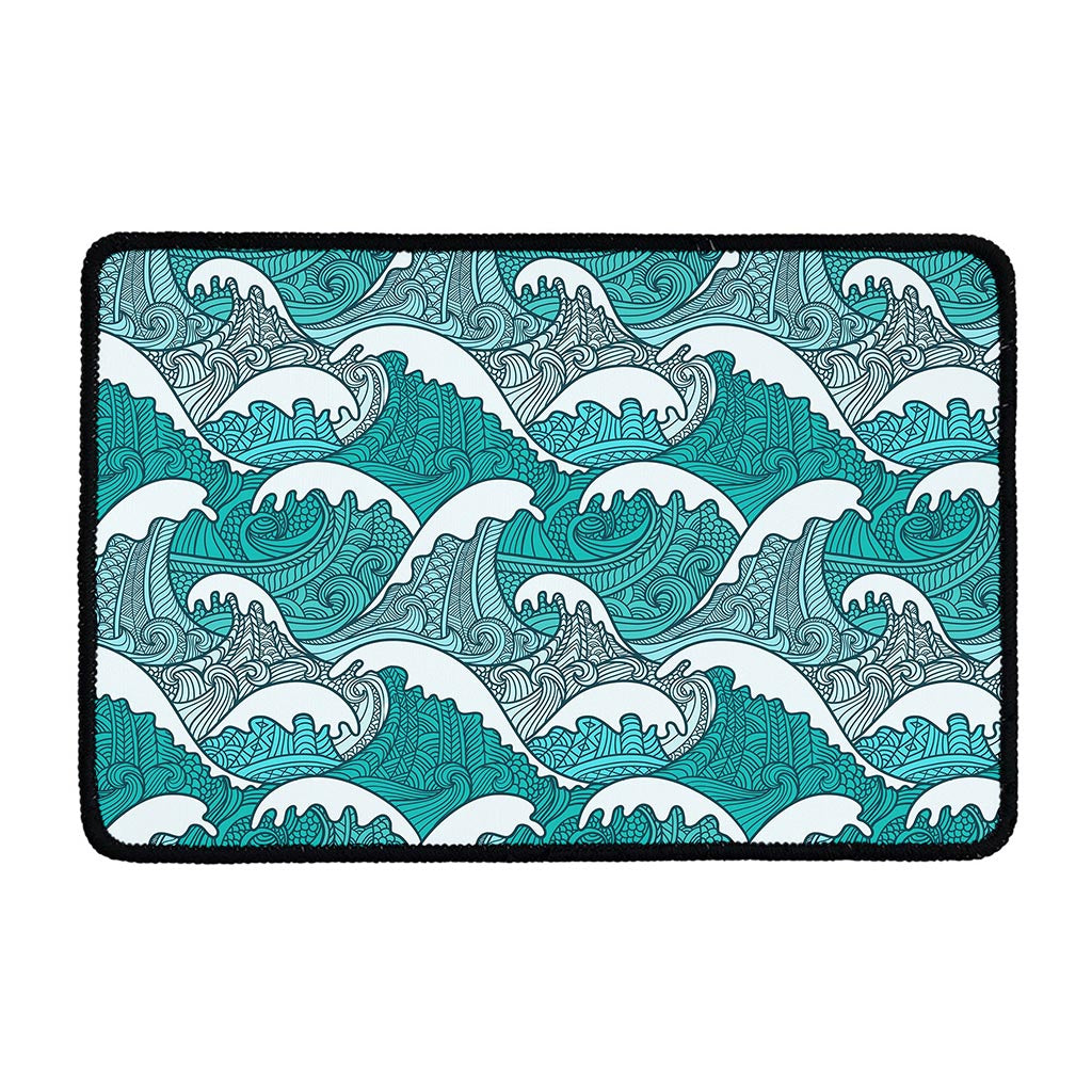 Surfing Wave Pattern Print Kitchen Mat