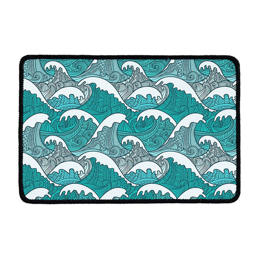 Surfing Wave Pattern Print Kitchen Mat