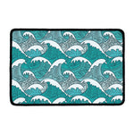 Surfing Wave Pattern Print Kitchen Mat
