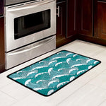 Surfing Wave Pattern Print Kitchen Mat