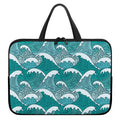 Surfing Wave Pattern Print Laptop Sleeve With Handle
