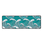 Surfing Wave Pattern Print Long Kitchen Mat