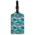 Surfing Wave Pattern Print Luggage Tag