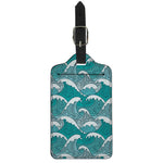 Surfing Wave Pattern Print Luggage Tag